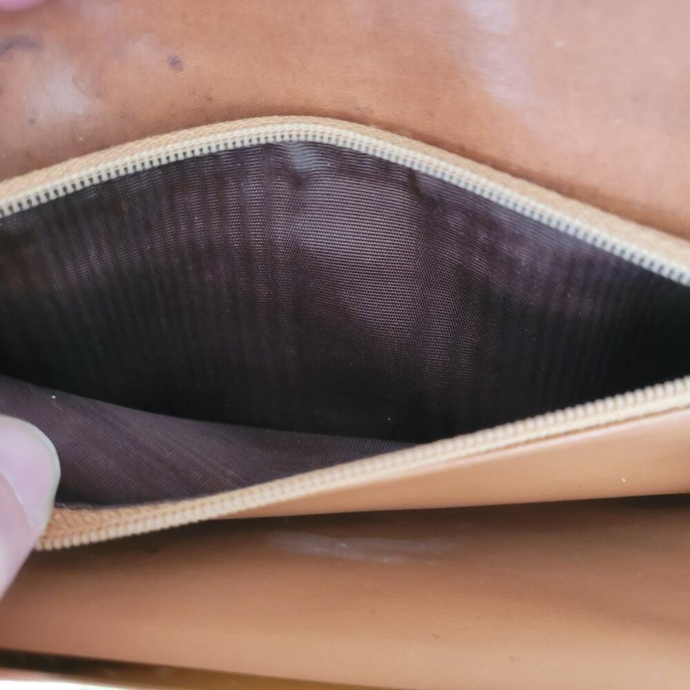 Celine Macadam Triomphe Monogram Brown Coated Canvas Leather Long Wallet Vintage - Picture 12 of 13